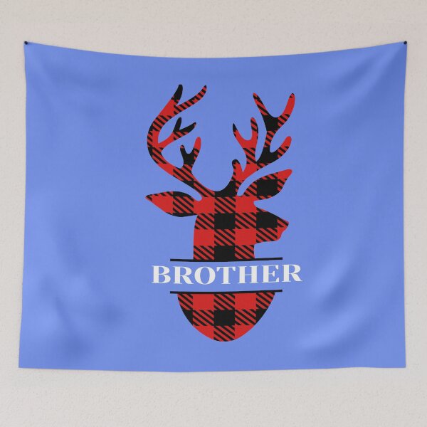 Item preview, Brother Deer Head Buffalo Reindeer Plaid Style Design designed and sold by DeziDezigns.