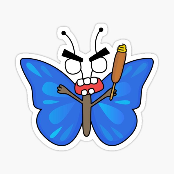 angry zombie butterfly Sticker