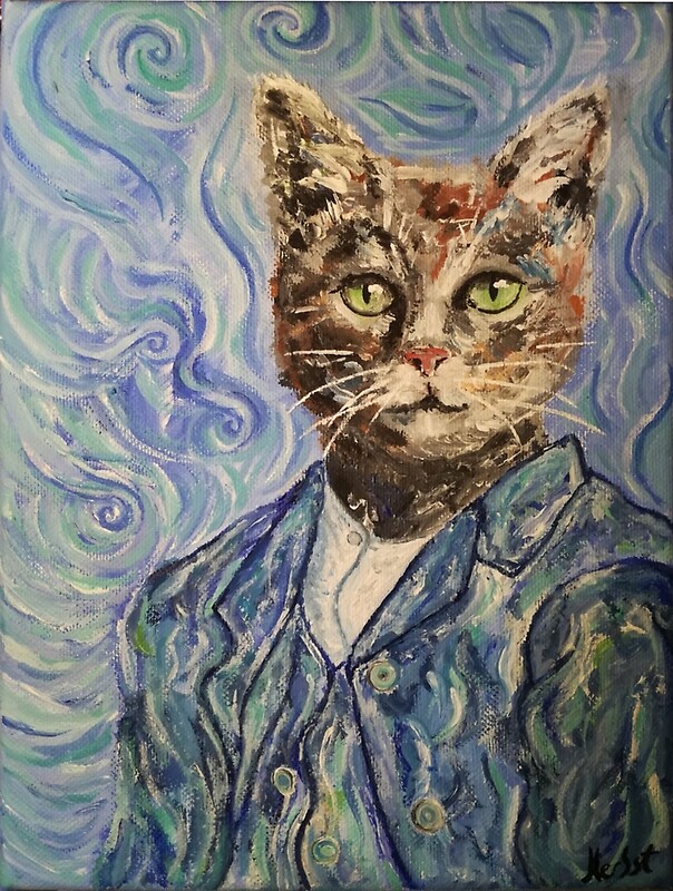 "Katze nach Van Gogh, gemalt von Lorena Herbst" von JanHeartmann