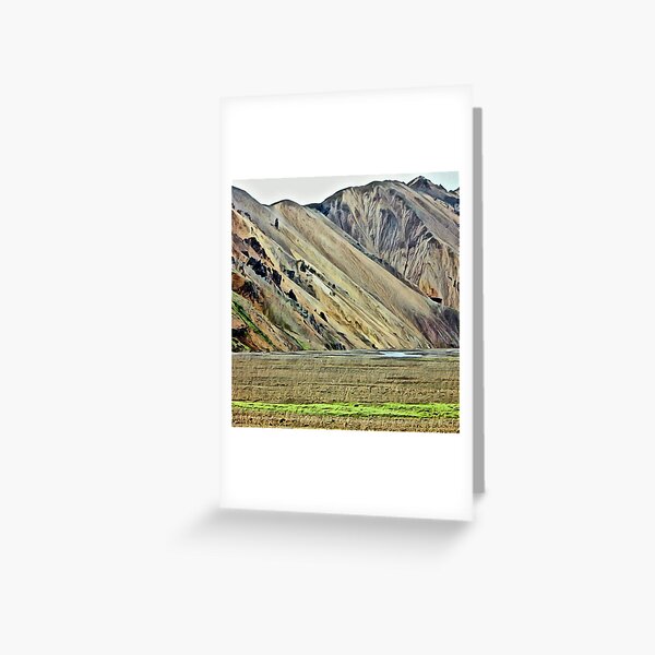 Landmannalaugar 3, Iceland - photo sketch Greeting Card