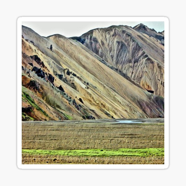 Landmannalaugar 3, Iceland - photo sketch Sticker