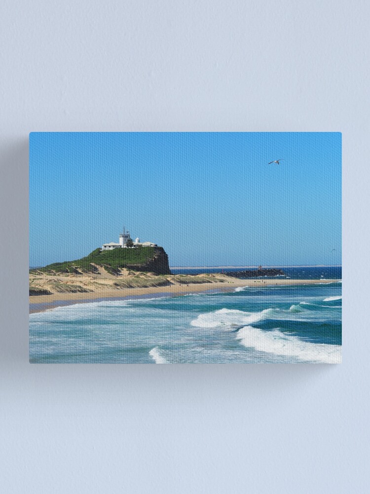 "Nobbys Beach and Lighthouse" Canvas Print for Sale by