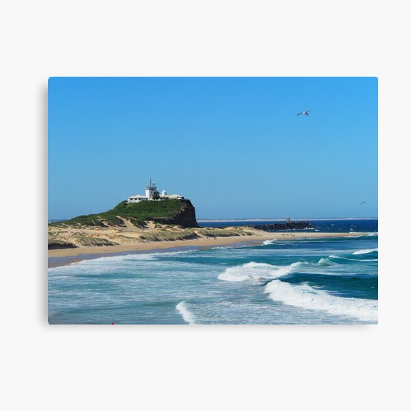 "Nobbys Beach and Lighthouse" Canvas Print for Sale by