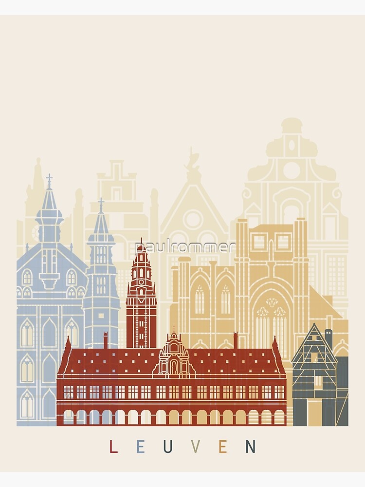 "Leuven skyline poster" Art Print by paulrommer Redbubble