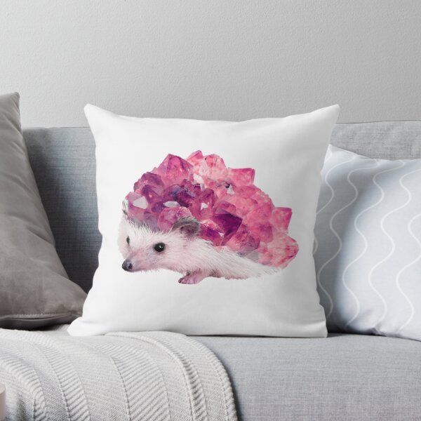 Lucky Mineral hedgehog by Alice Monber Throw Pillow