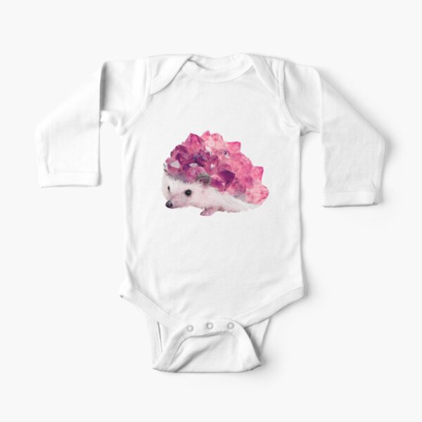 Lucky Mineral hedgehog by Alice Monber Long Sleeve Baby One-Piece