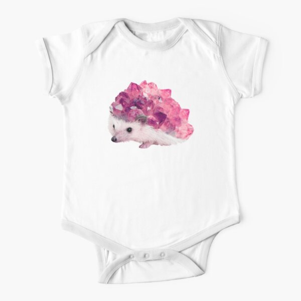 Lucky Mineral hedgehog by Alice Monber Short Sleeve Baby One-Piece
