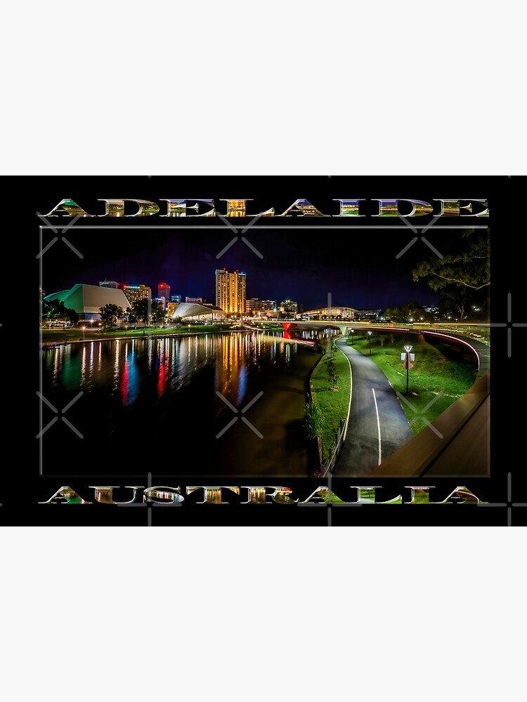 Adelaide Riverbank at Night IV (poster on black) by RayW