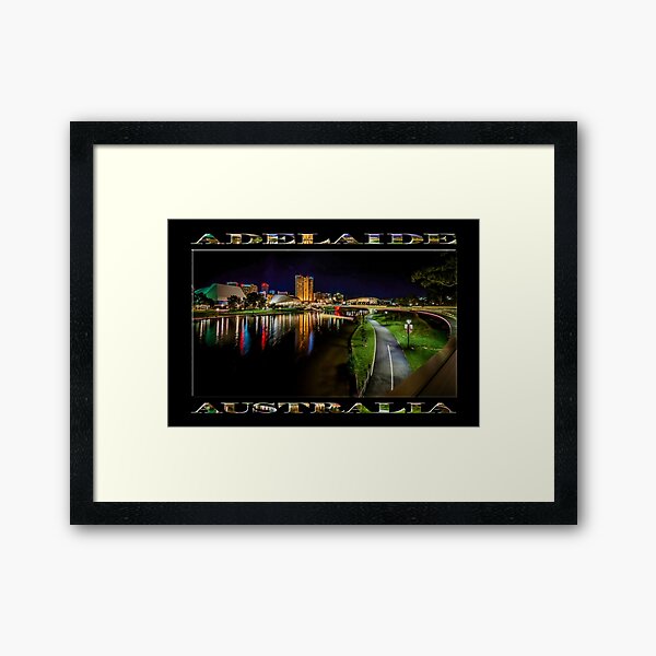 Item preview, Adelaide Riverbank at Night IV (poster on black) designed and sold by Ray's Photos & Art.