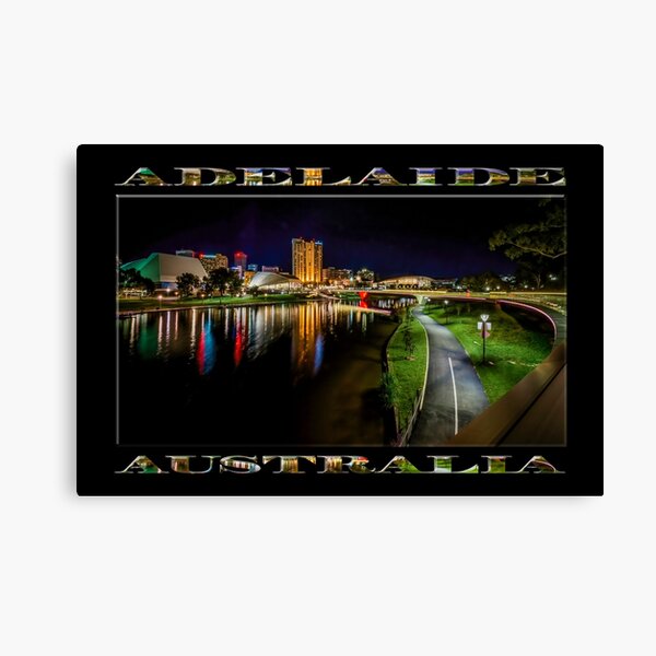 Item preview, Adelaide Riverbank at Night IV (poster on black) designed and sold by Ray's Photos & Art.