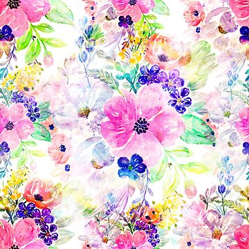 Aperçu de l'œuvre Jolies fleurs roses aquarelle florale de InovArtS