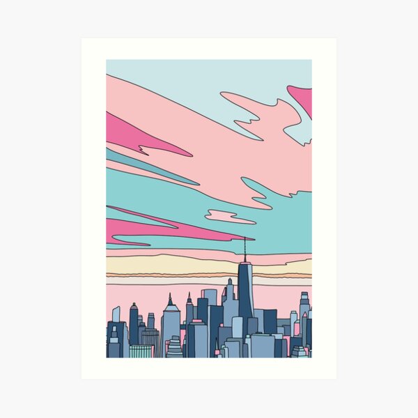 City sunset by Elebea Art Print