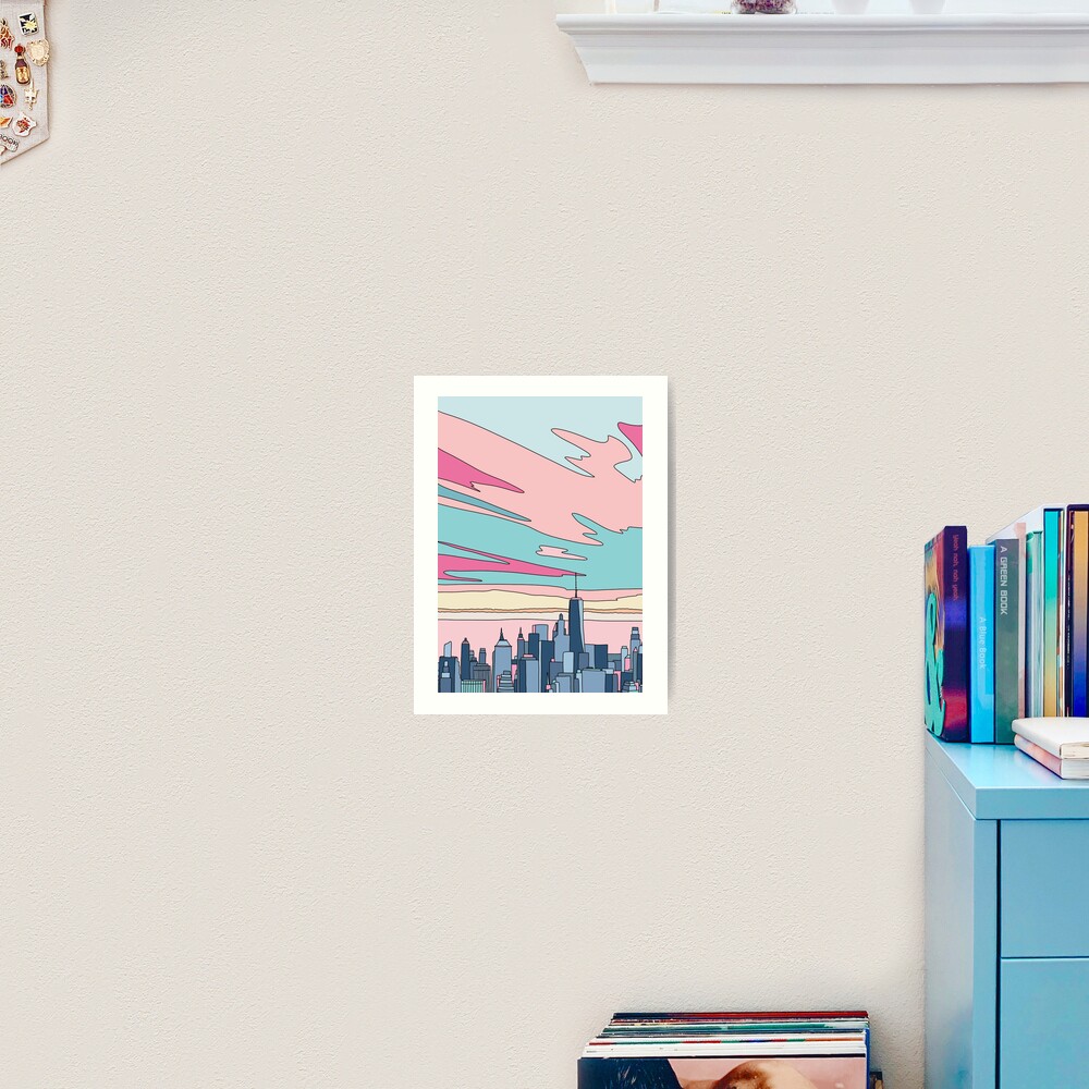 City sunset by Elebea Art Print