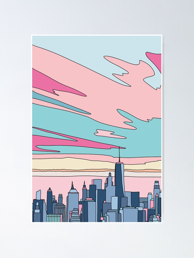 Alternate view of City sunset by Elebea Poster