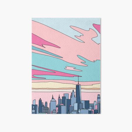 City sunset by Elebea Art Board Print