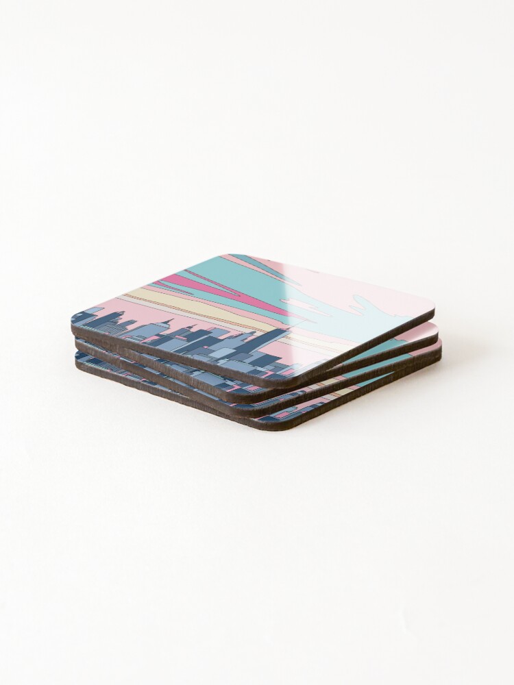 Alternate view of City sunset by Elebea Coasters (Set of 4)