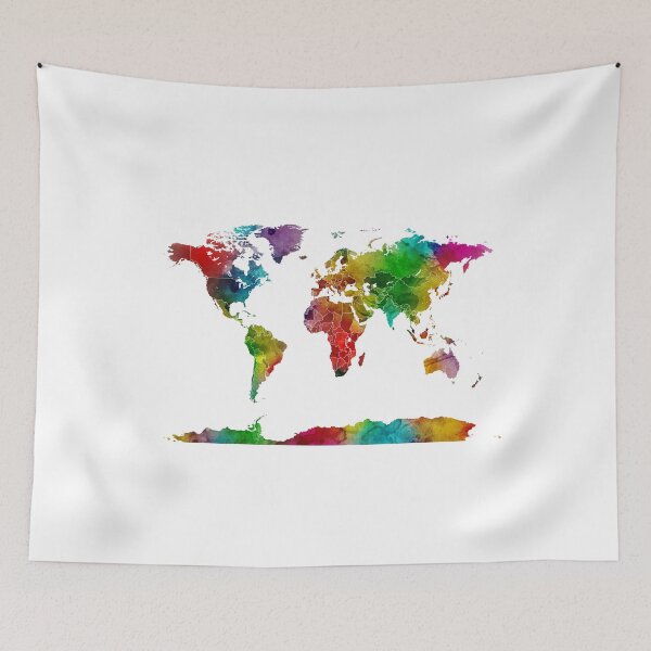 Item preview, Watercolor Map of the World Map designed and sold by ArtPrints.