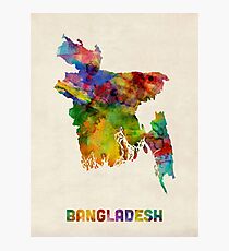 Bangladesh Watercolor Map Photographic Print