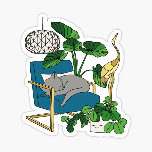 Cat nap by Elebea Sticker