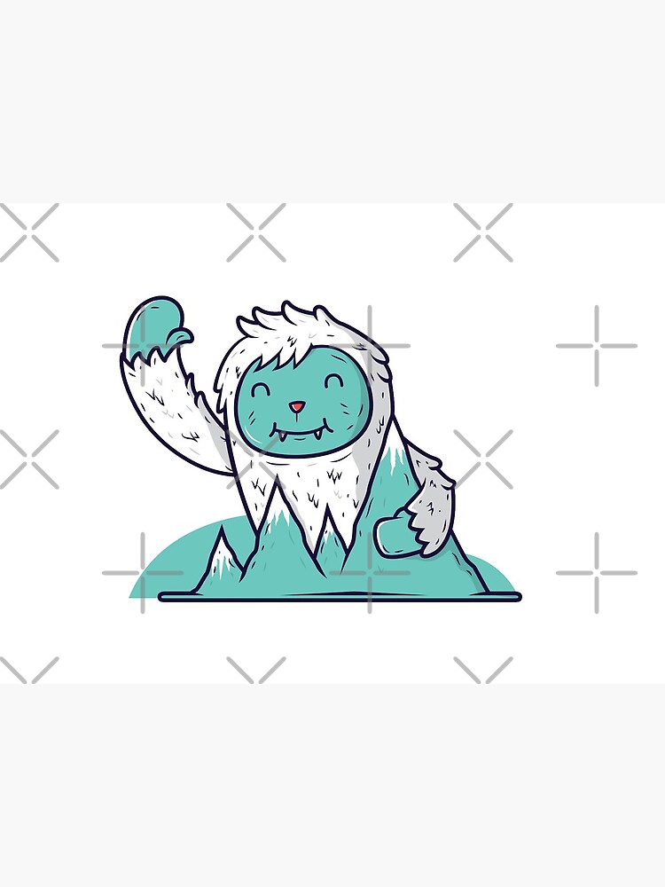 Impression Rigide Personnage De Dessin Anime Mignon Yeti Abominable Snow Man Par Decentdesigns Redbubble