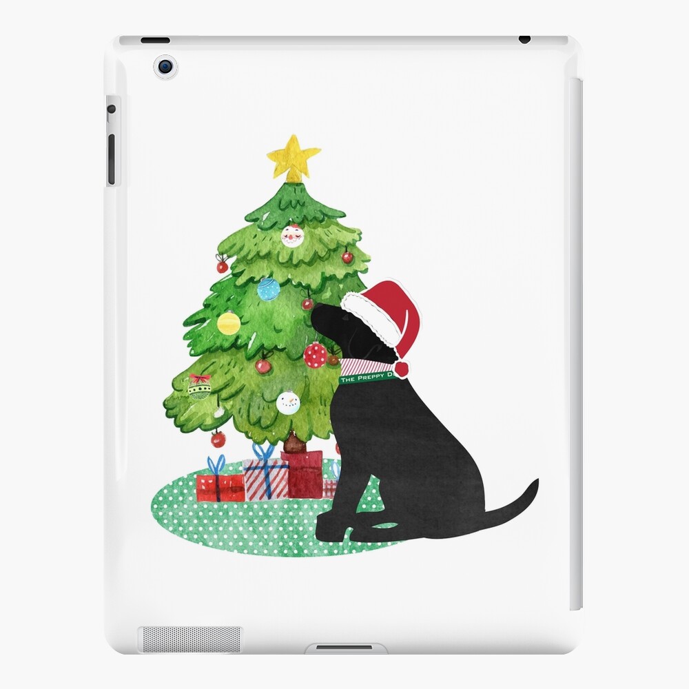 Night Before Christmas- Preppy Black Labs Greeting Card for Sale