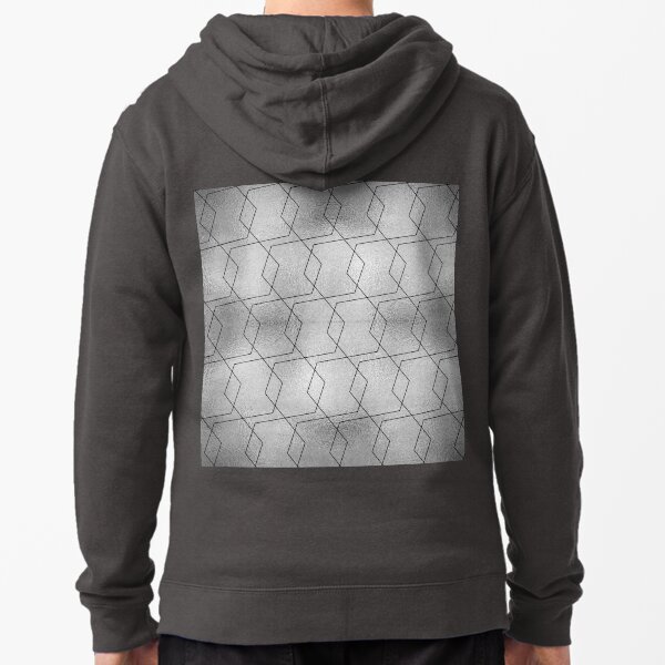 Silver foil texture SilverFT002 Zipped Hoodie