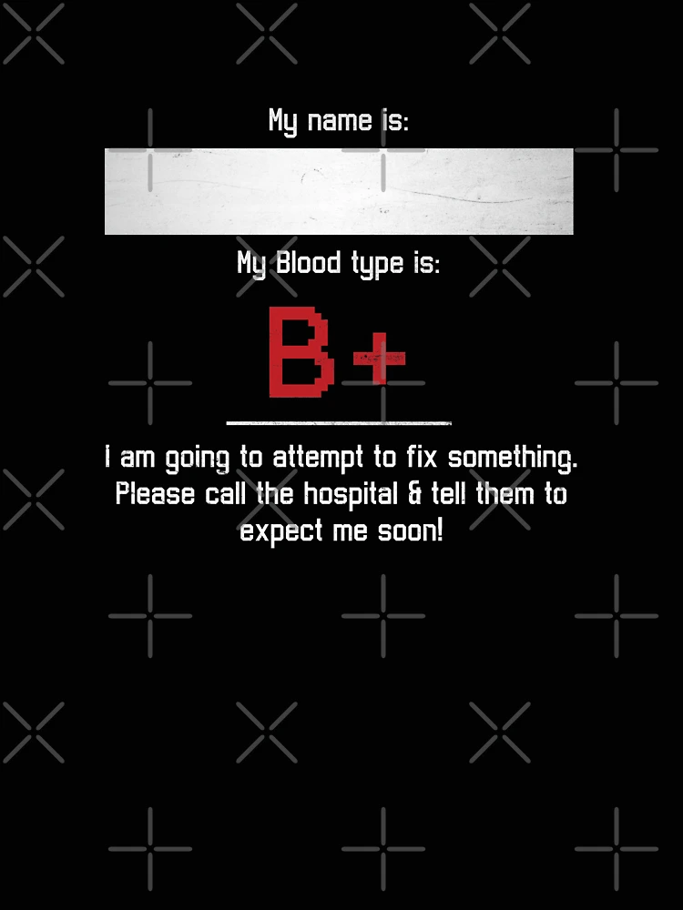 Thumbnail 4 of 4, Relaxed T-Shirt, Fix Me - B Positive [Roufxis-Rb] designed and sold by RoufXis.
