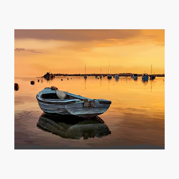 Item preview, Lone Boat in the Golden Light designed and sold by Emily Kalina.