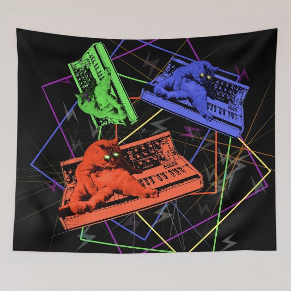 Item preview, Psychodelic Synthesizer Cat designed and sold by soundsociety.