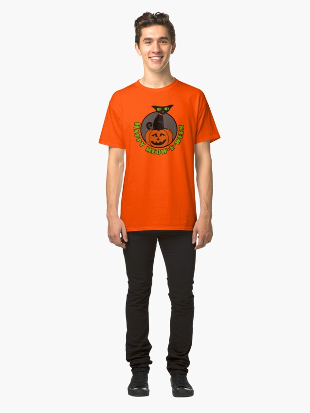 Alternate view of Midnight - Happy Meow-e-ween Classic T-Shirt