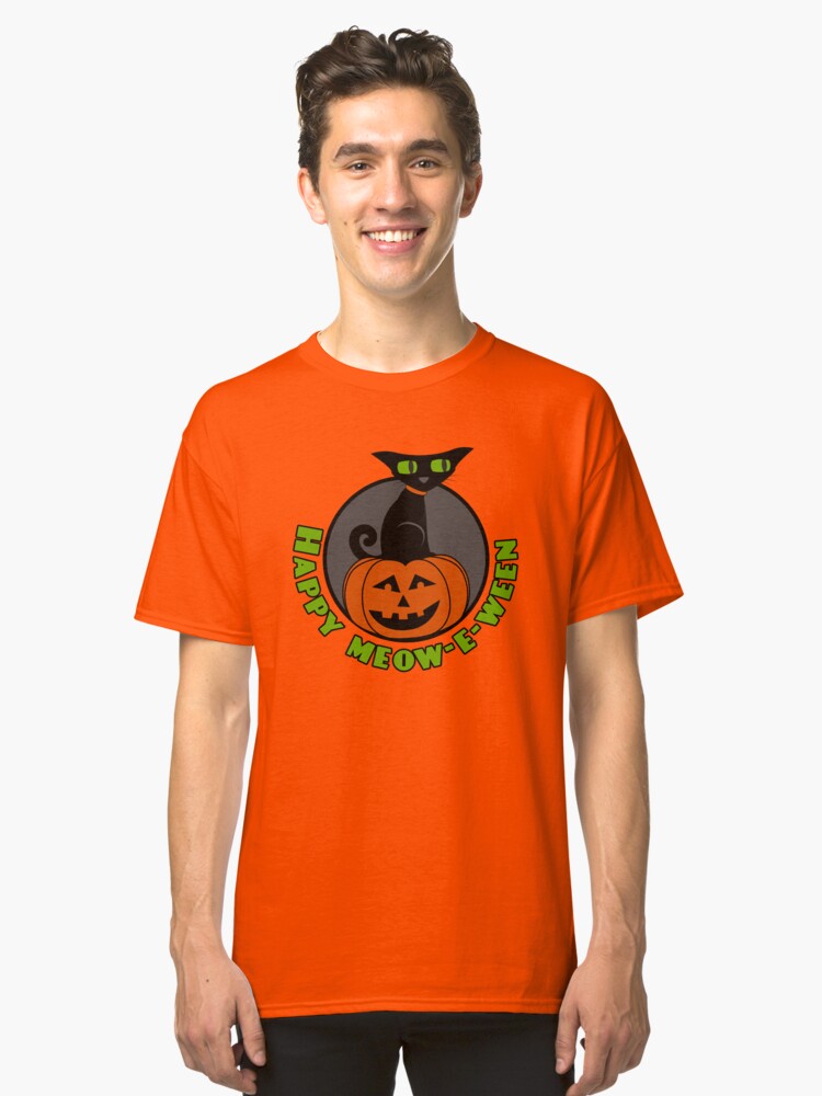 Alternate view of Midnight - Happy Meow-e-ween Classic T-Shirt