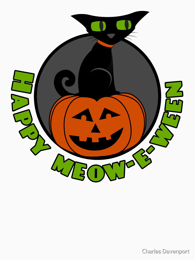 Thumbnail 7 of 7, Classic T-Shirt, Midnight - Happy Meow-e-ween designed and sold by cdavenport4.