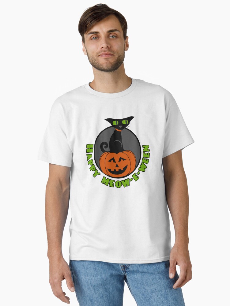 Thumbnail 2 of 7, Classic T-Shirt, Midnight - Happy Meow-e-ween designed and sold by cdavenport4.