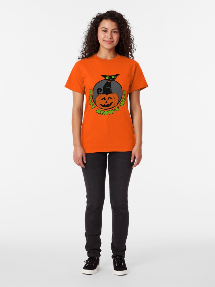 Alternate view of Midnight - Happy Meow-e-ween Classic T-Shirt