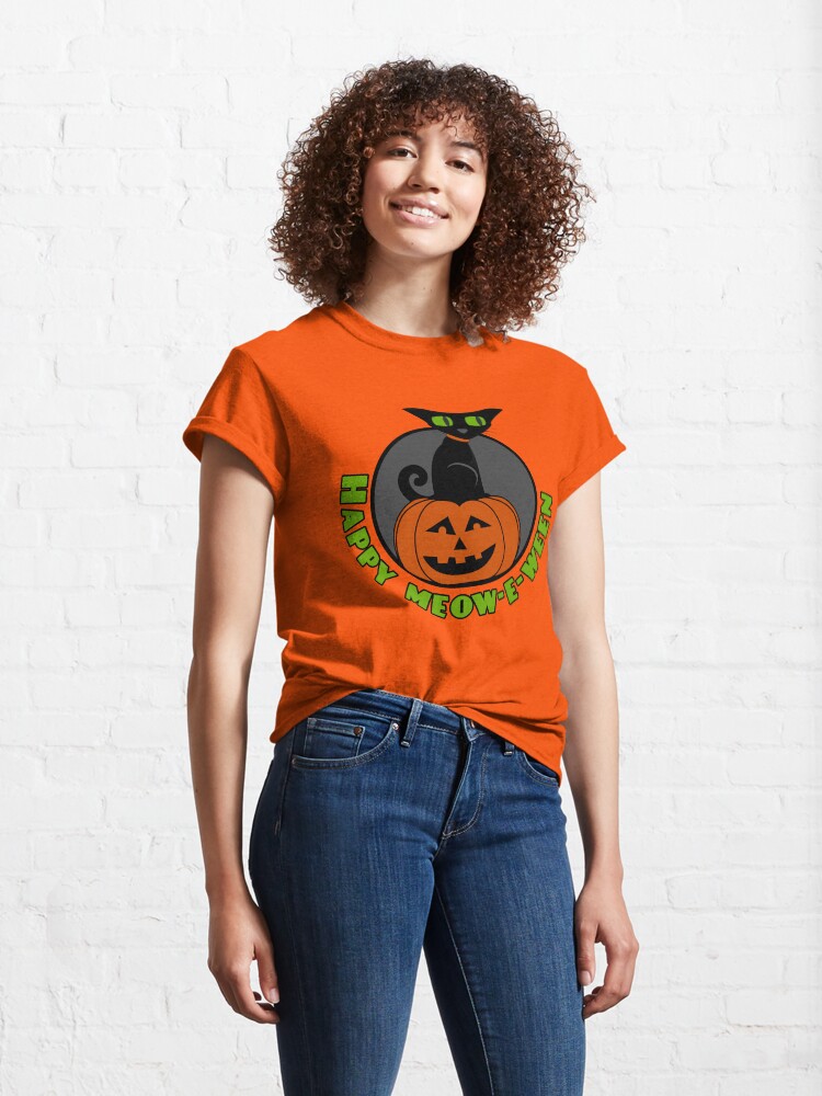 Alternate view of Midnight - Happy Meow-e-ween Classic T-Shirt