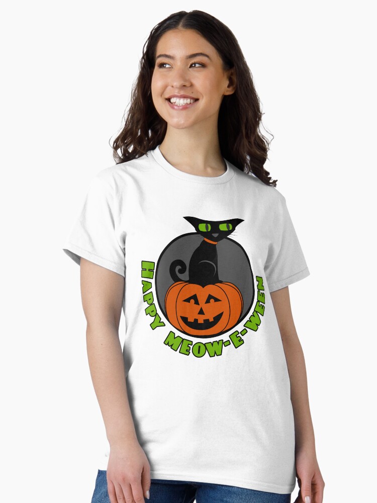 Thumbnail 1 of 7, Classic T-Shirt, Midnight - Happy Meow-e-ween designed and sold by cdavenport4.