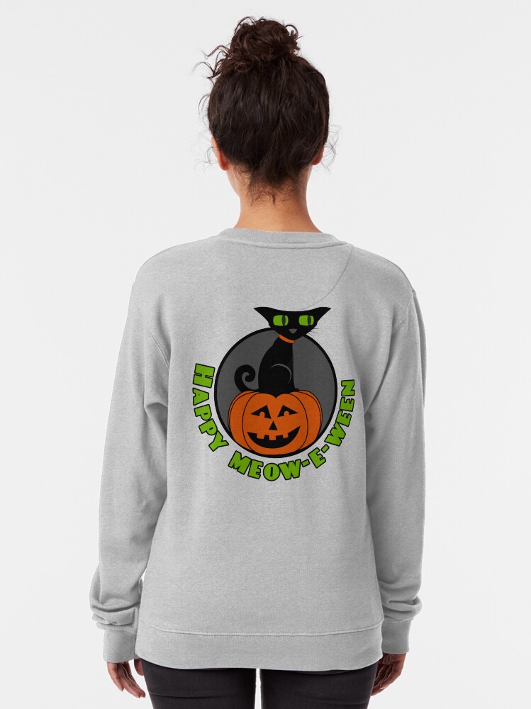 Alternate view of Midnight - Happy Meow-e-ween Pullover Sweatshirt