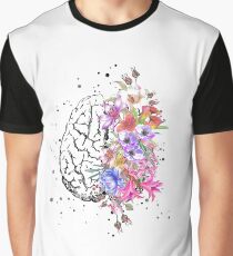 Brain anatomy, watercolor Brain, flowers brain, brain with Flowers Graphic T-Shirt