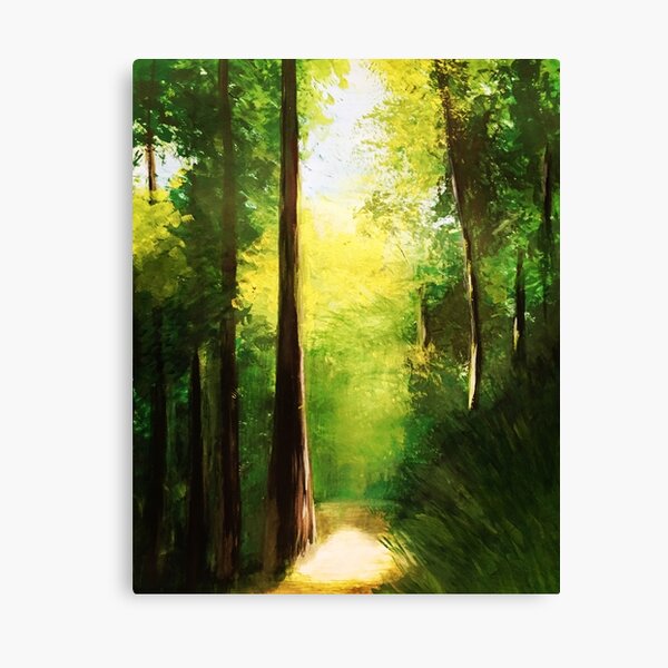 Sequoia Sunlight - original painting by mjh, 09-30-2018 Canvas Print