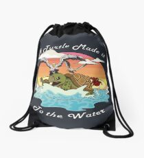 A Turtle Made it to the Water! Drawstring Bag