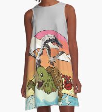 A Turtle Made it to the Water! A-Line Dress