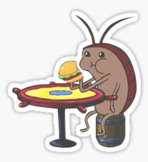 Cockroach eating krabby patty Sticker