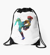Lady muay thai boxing, muay thai boxing girl Drawstring Bag