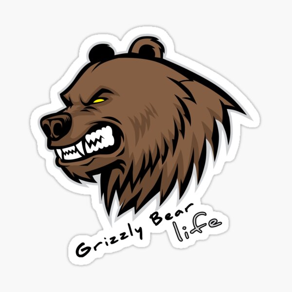 Funny Grizzly Bear T-shirt & Sticker, Brown Bear Sticker, Emoji and Shirt Sticker