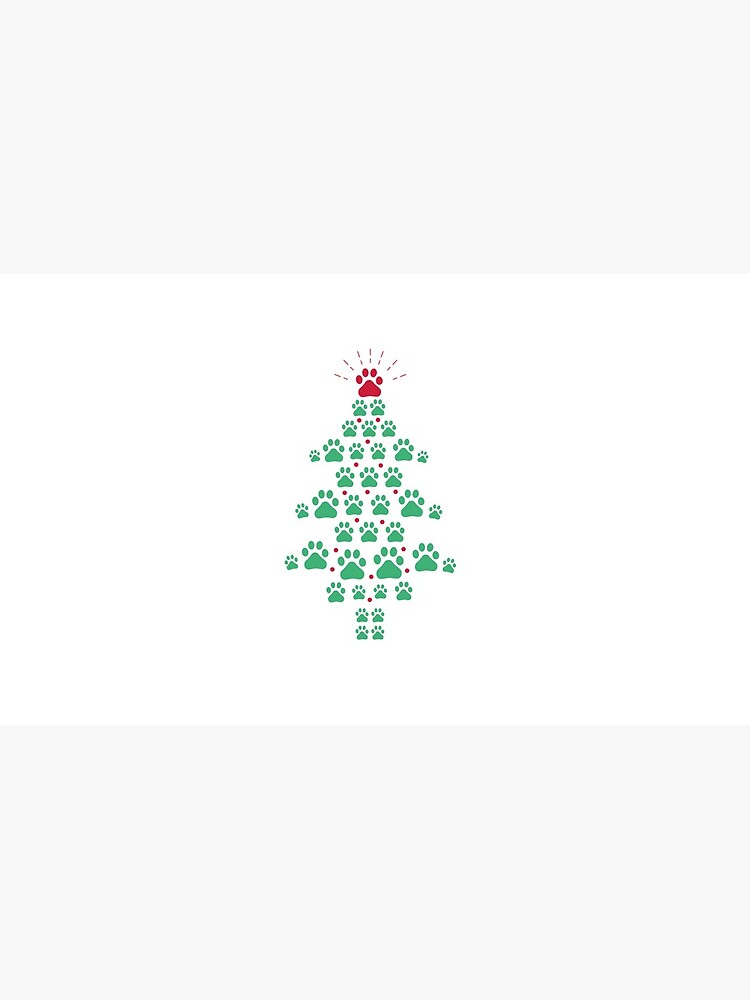 Super Cute Dog Paws Print Christmas Tree T-Shirt by Dogvills
