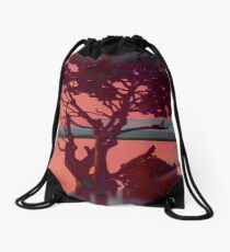 Wood in Sunset Drawstring Bag