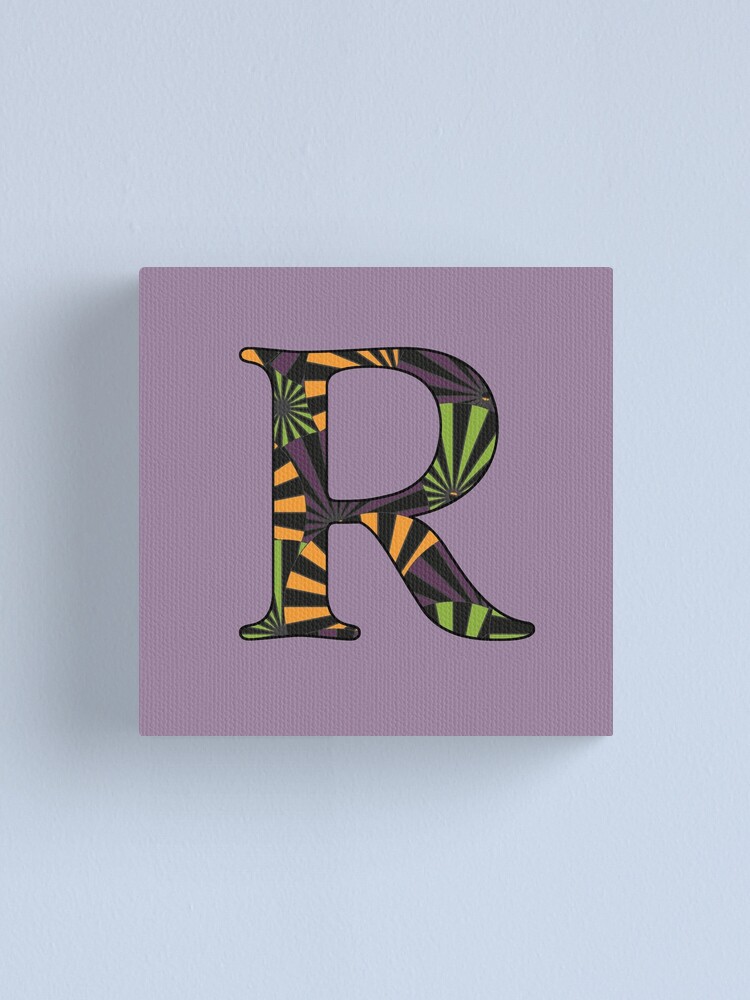 Halloween Pinwheel Letter R Monogram Canvas Print By Vickennobile Redbubble