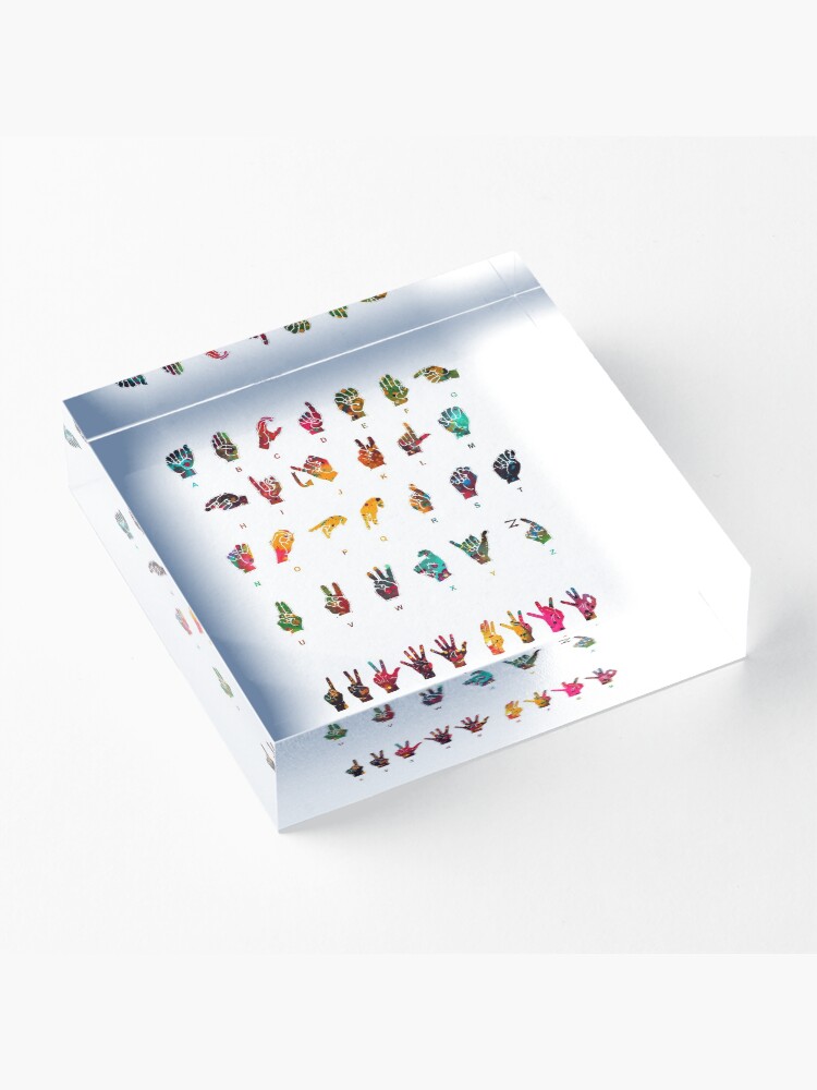 Alternate view of Sign Language Alphabet Acrylic Block