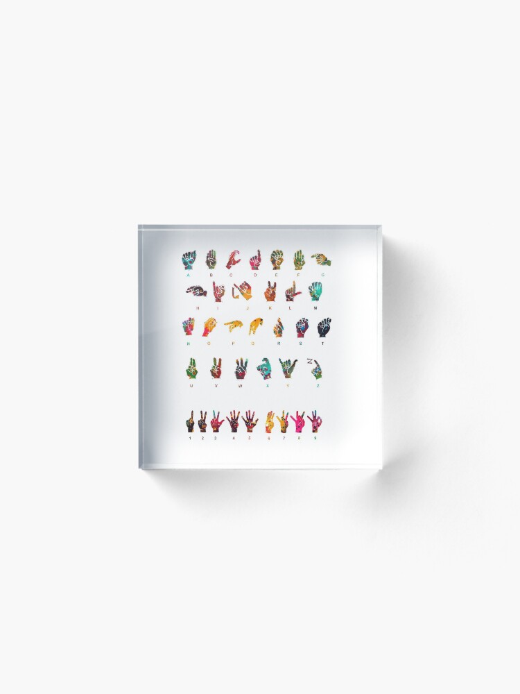Alternate view of Sign Language Alphabet Acrylic Block