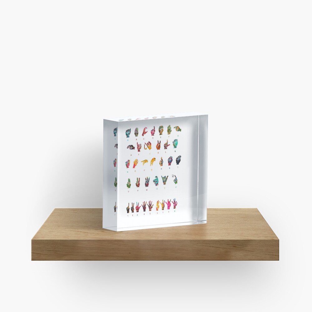 Sign Language Alphabet Acrylic Block